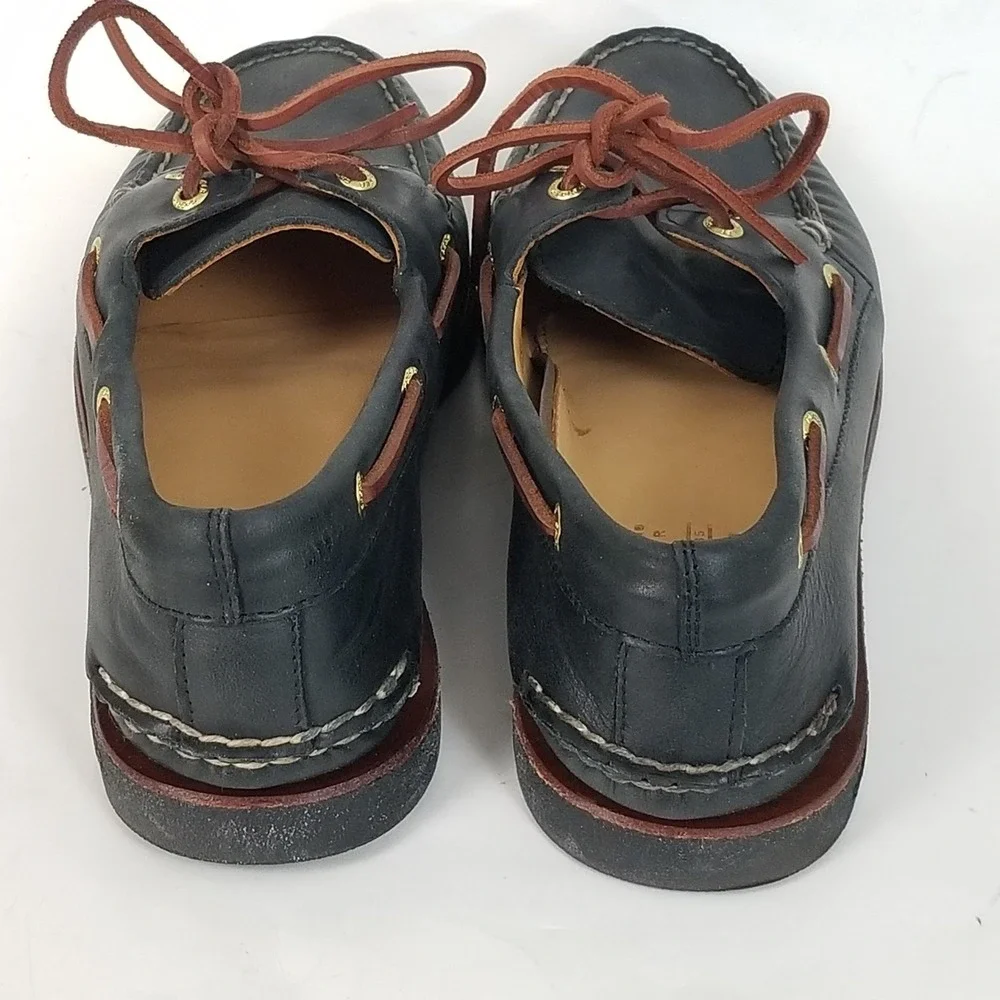 Sperry Boat Shoes Mens 10 Navy Gold Cup Authentic Original Lambskin Leather